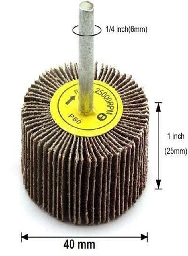 VASUDEV ABRASIVE EMERY CLOTH GRINDING MOP WHEEL (FLAP WHEEL) FOR BUFFING FINISHING POLISHING EXPORT PREMIUM QUALITY (40 X 25 X 6 X 80 GRIT, 5 nos.) - Image 2